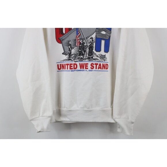 Vintage Y2K Mens Medium United We Stand September 11 Twin Towers Sweatshirt - Picture 3 of 14